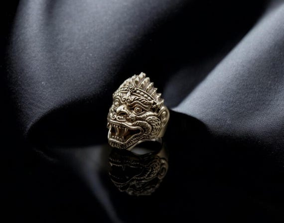 Hanuman Brass Ring: Thai Amulet, Hindu Jewelry