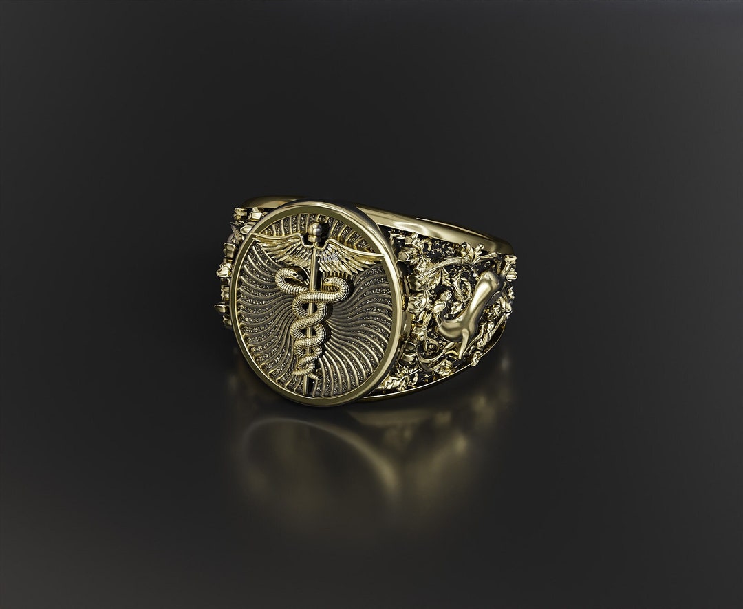 Caduceus Medical Symbol Ring, Pharmacy Ring, Medical Ring, Pharmacy