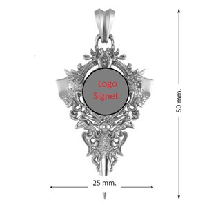 Colgante satánico de Baphomet en plata de ley 925, sello gótico de cabra de Satanás imagen 7