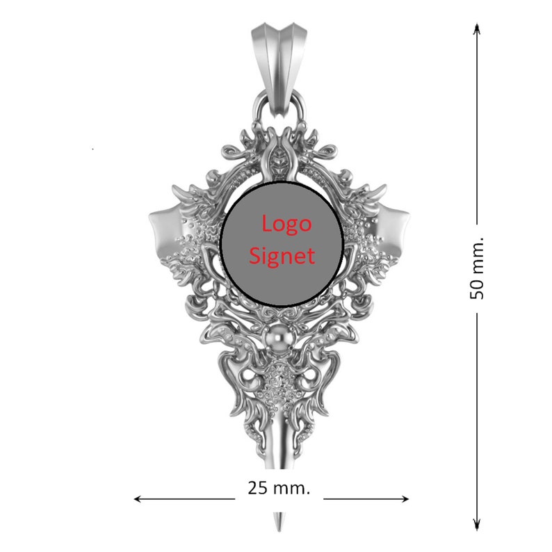 Colgante satánico de Baphomet en plata de ley 925, sello gótico de cabra de Satanás imagen 7