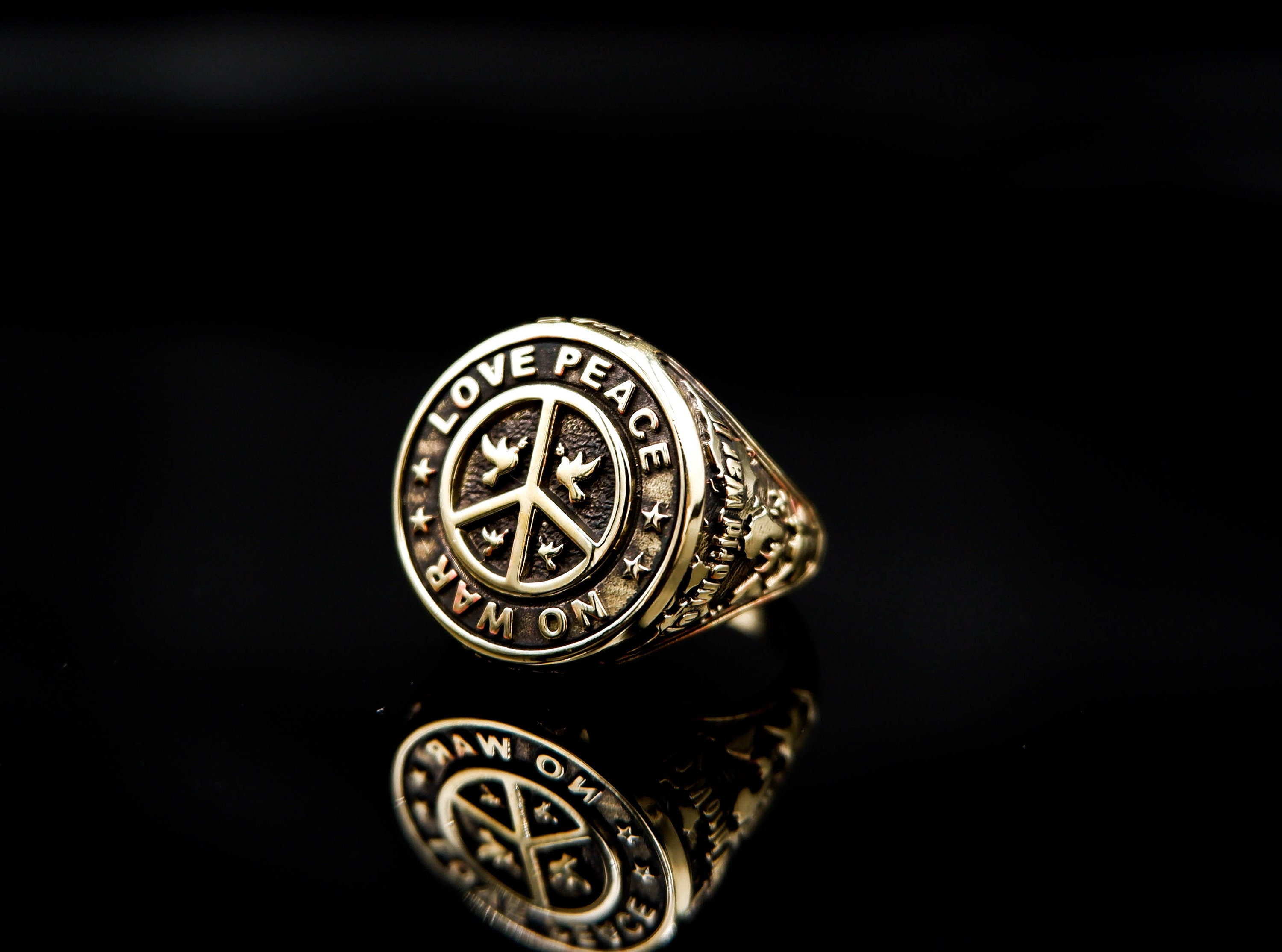 Peace Sign Ring Boho Peace Ring World Peace Ring Gift for Etsy