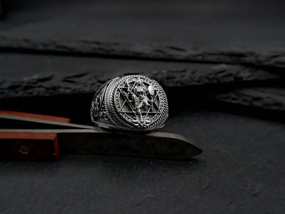 925 Sterling Silver Goddess Kali Ring Ring Gothic Amulet Hindu Jewelry