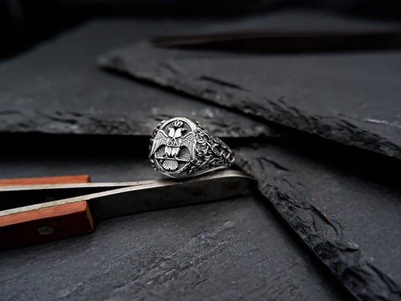 Willis Judd Masonicman Mens Titanium Freemason Masonic Ring Latin