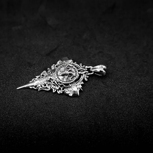 Colgante satánico de Baphomet en plata de ley 925, sello gótico de cabra de Satanás imagen 5