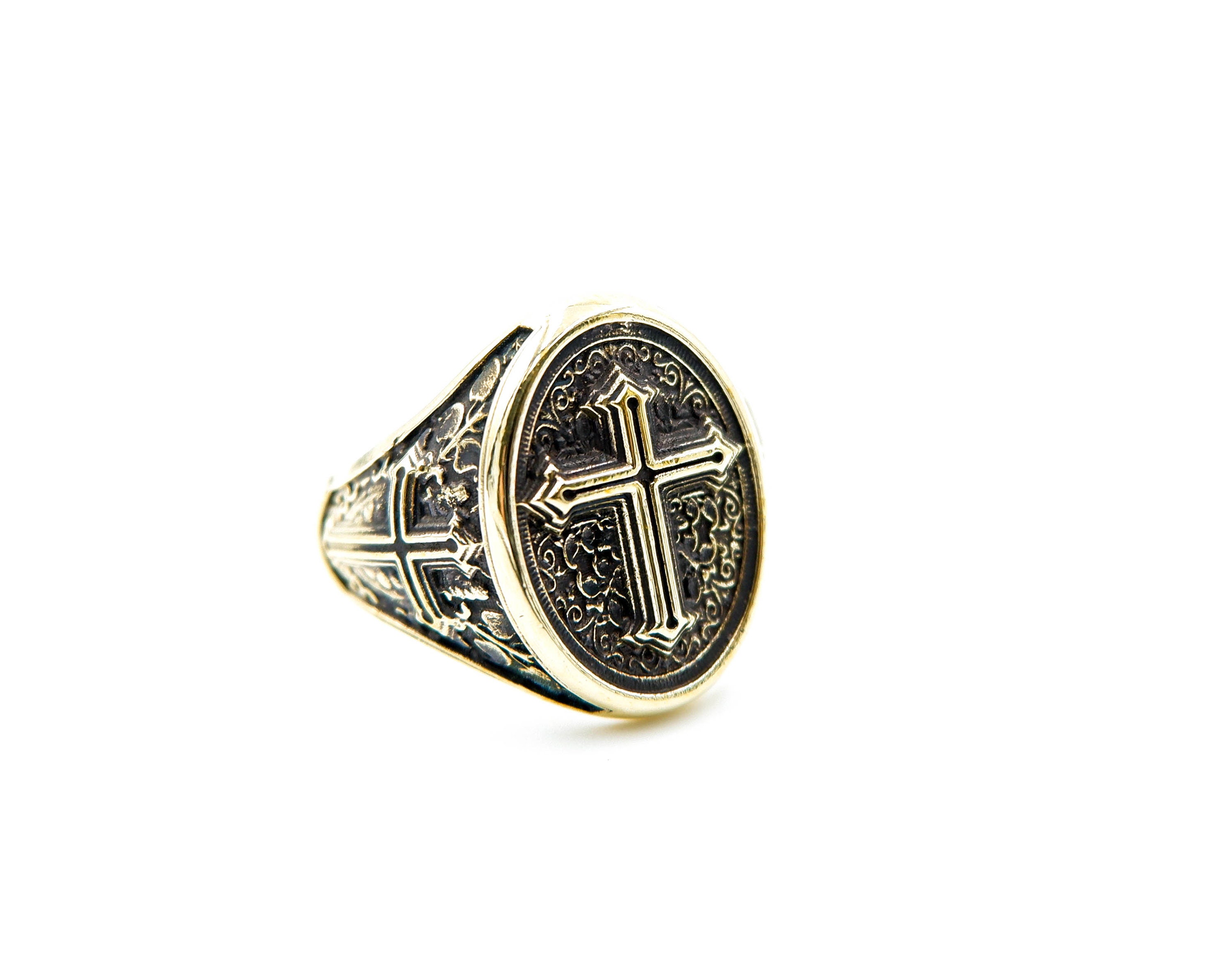 Cross Ring Jesus Cross Men's Rings Christian Etsy