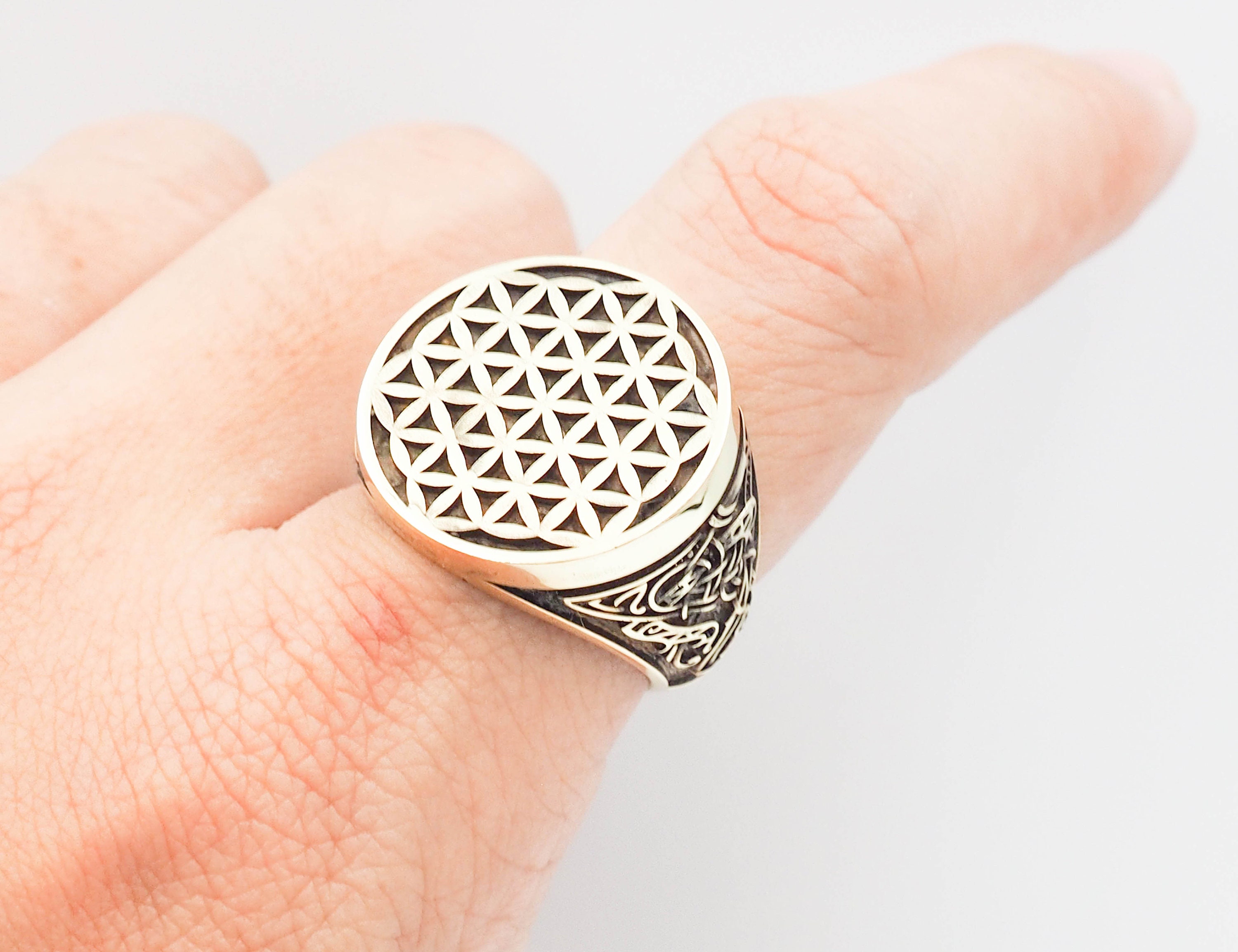 Flower of Life Ring Seed of Life Ring Sacred Geometry Ring Etsy