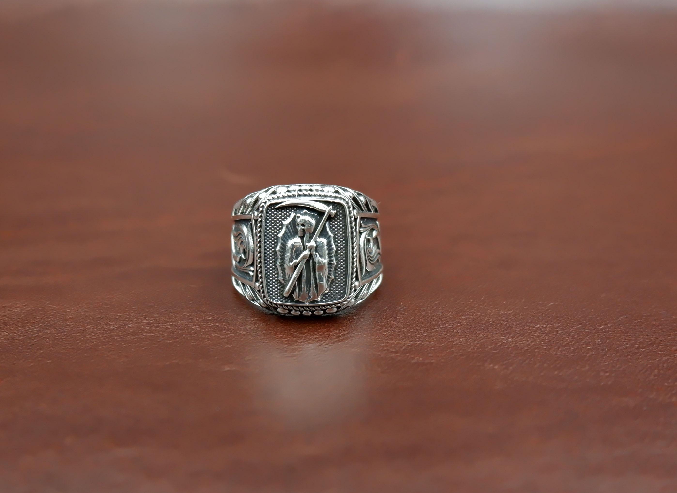 ガルシア  galcia / MEXICAN SANTAMUERTE RING 925 Sterling Silver Santa Muerte Ring for Men's Women