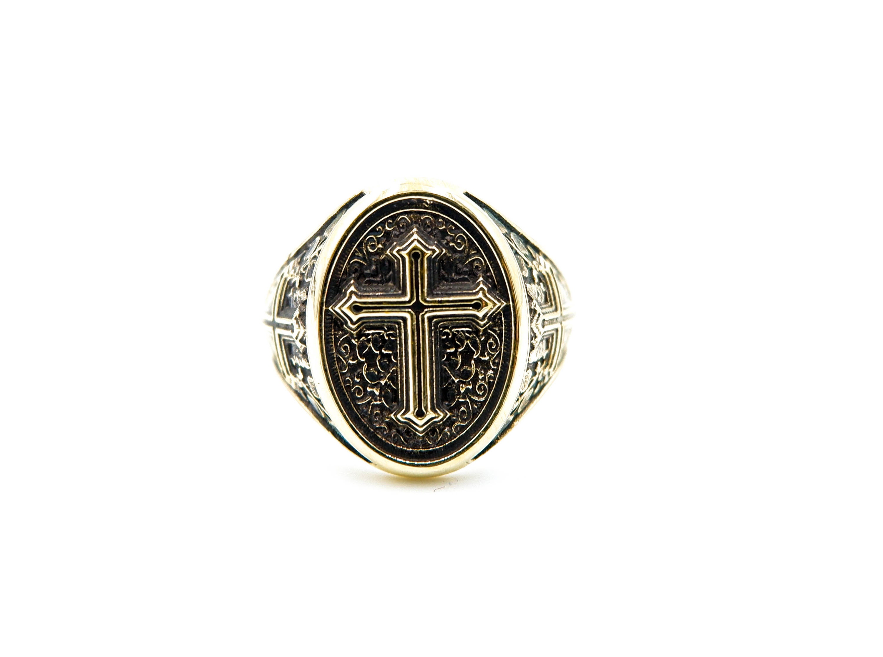Cross Ring Jesus Cross Men's Rings Christian Etsy
