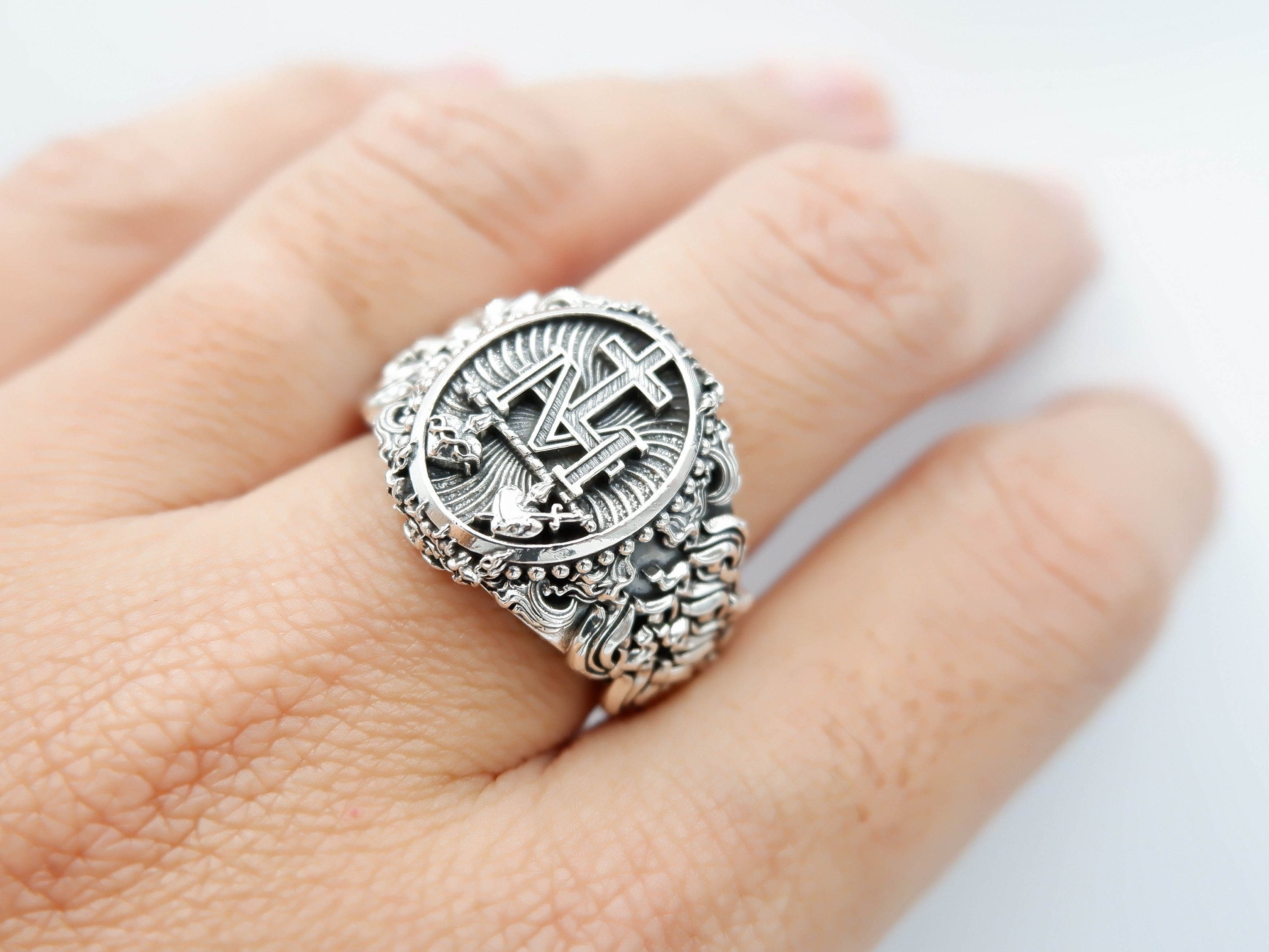 925 Sterling Silver Miraculous Virgin Mary Ring, Christian