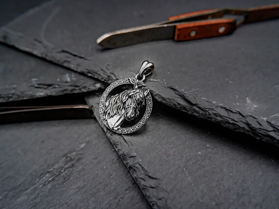 925 Sterling Silver Horse Pendant, Mens Animal Jewelry
