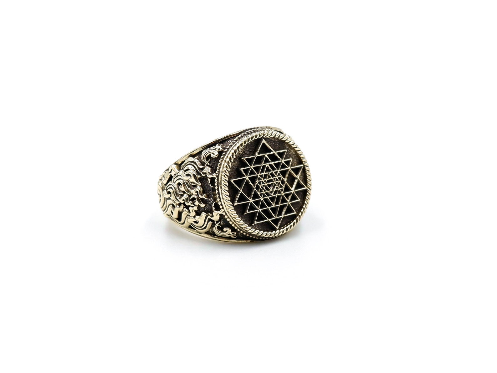 Brass Sri Yantra Ring main image 1