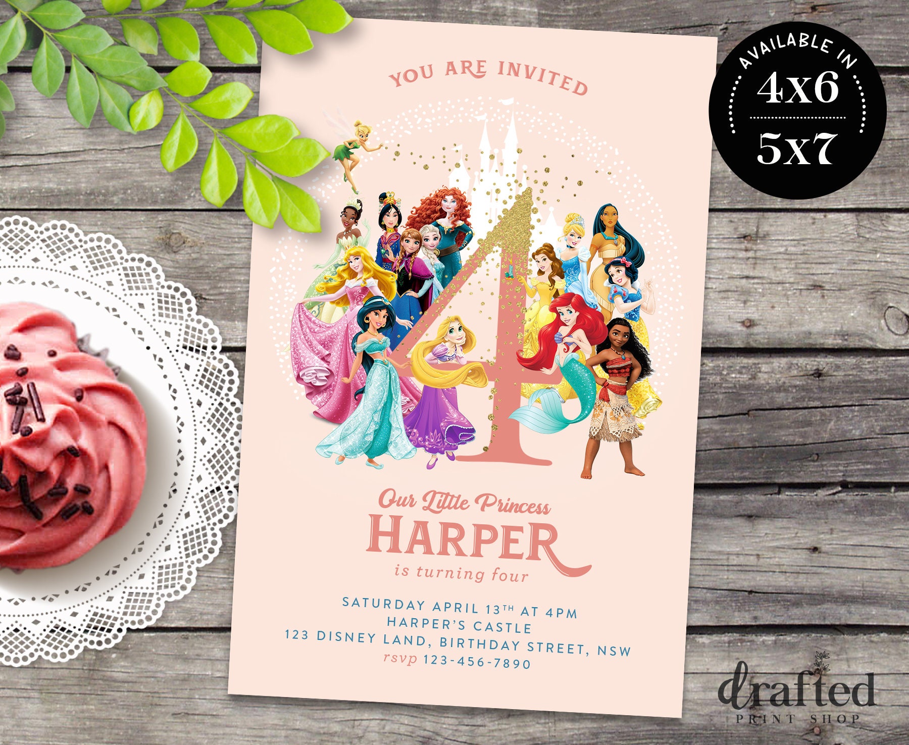 Princess Party Invitation, Princess Birthday Invite, Digital Invites,…