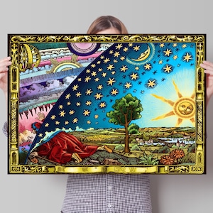 Flammarion poster platte aarde (A3, A2 of A1)