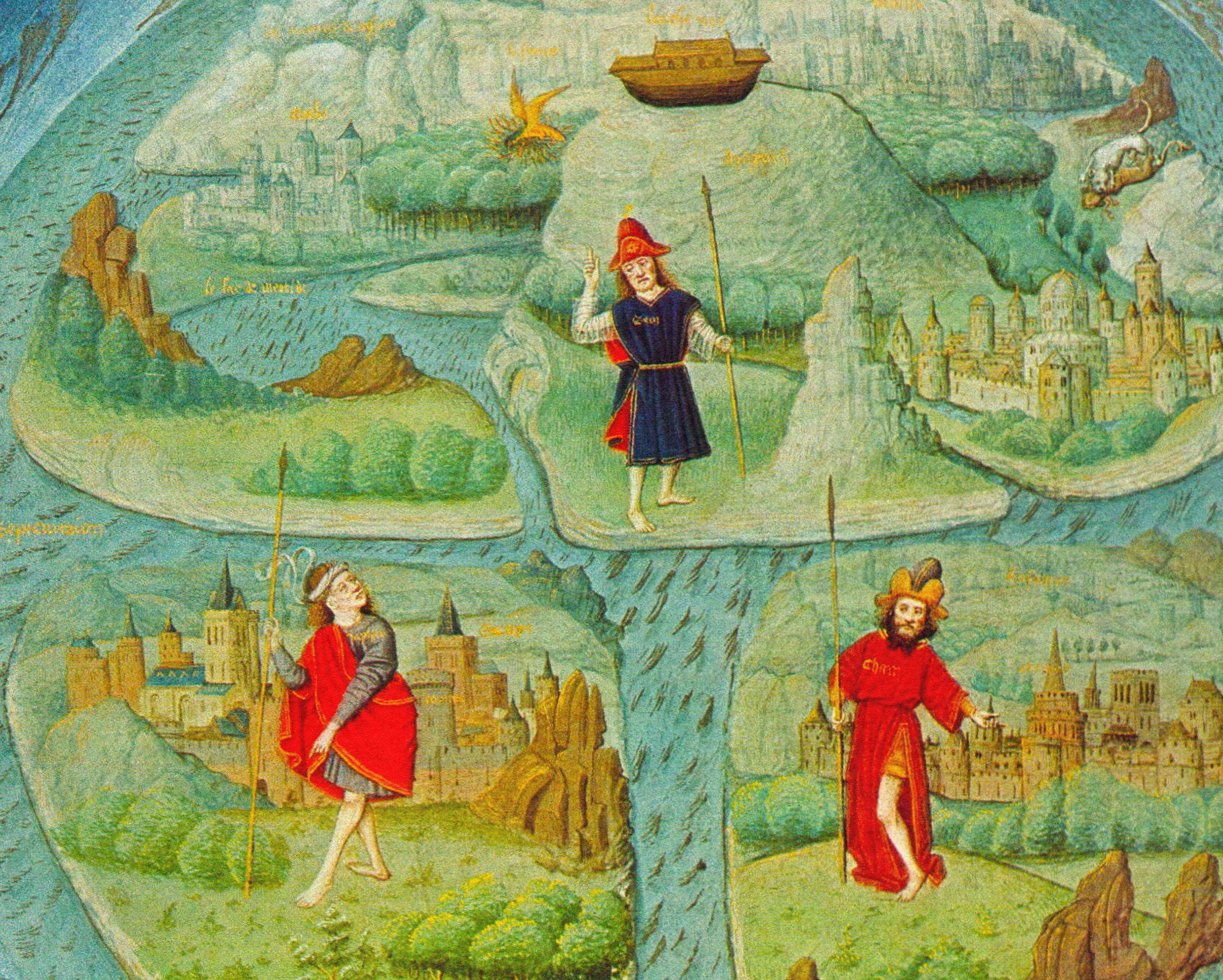 T-O Mappa Mundi Vintage Map 15th Century Noah's Sons Noah's Ark - Etsy