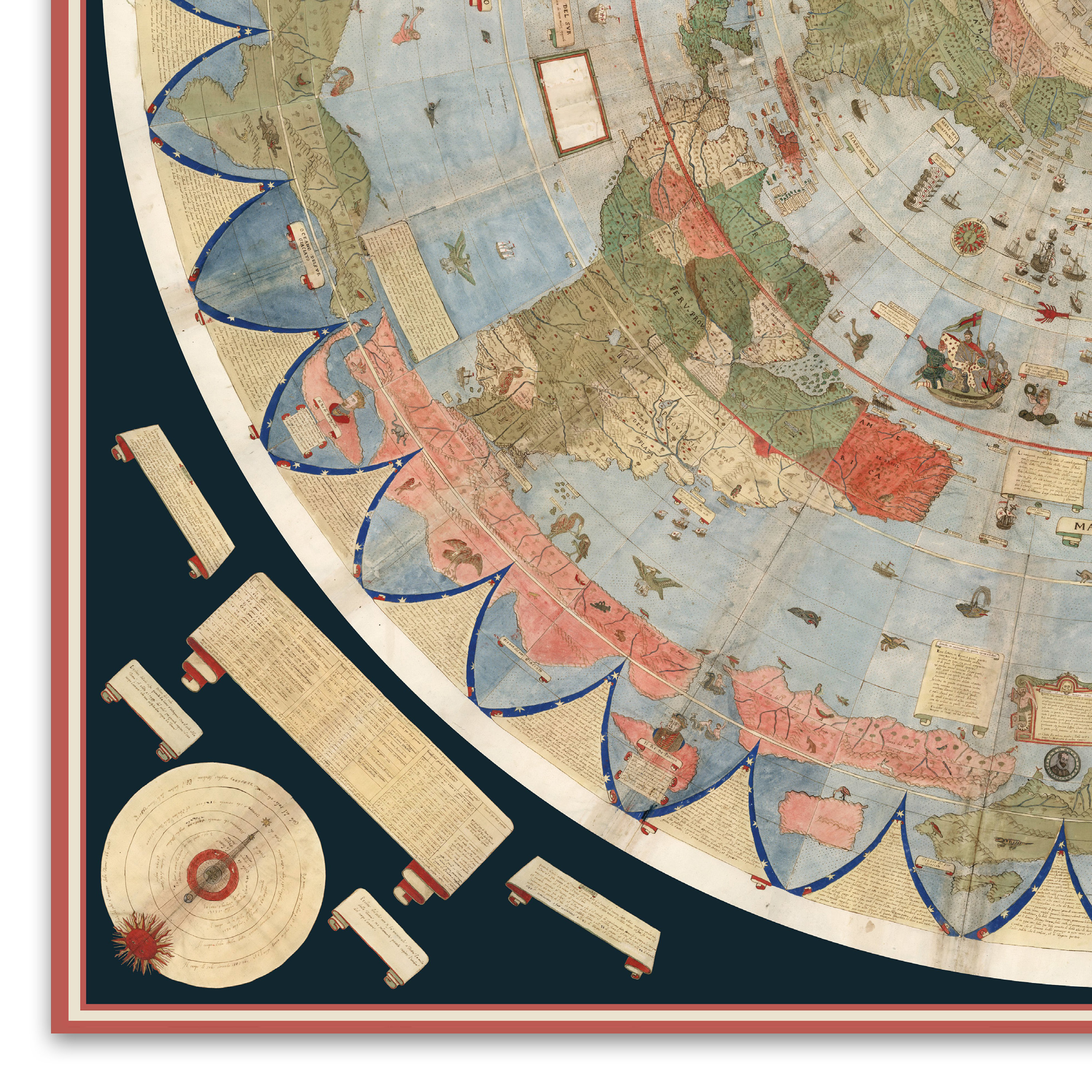 Flat Earth Map Of The World 1587 Urbano Monte Poster Art Globe Art