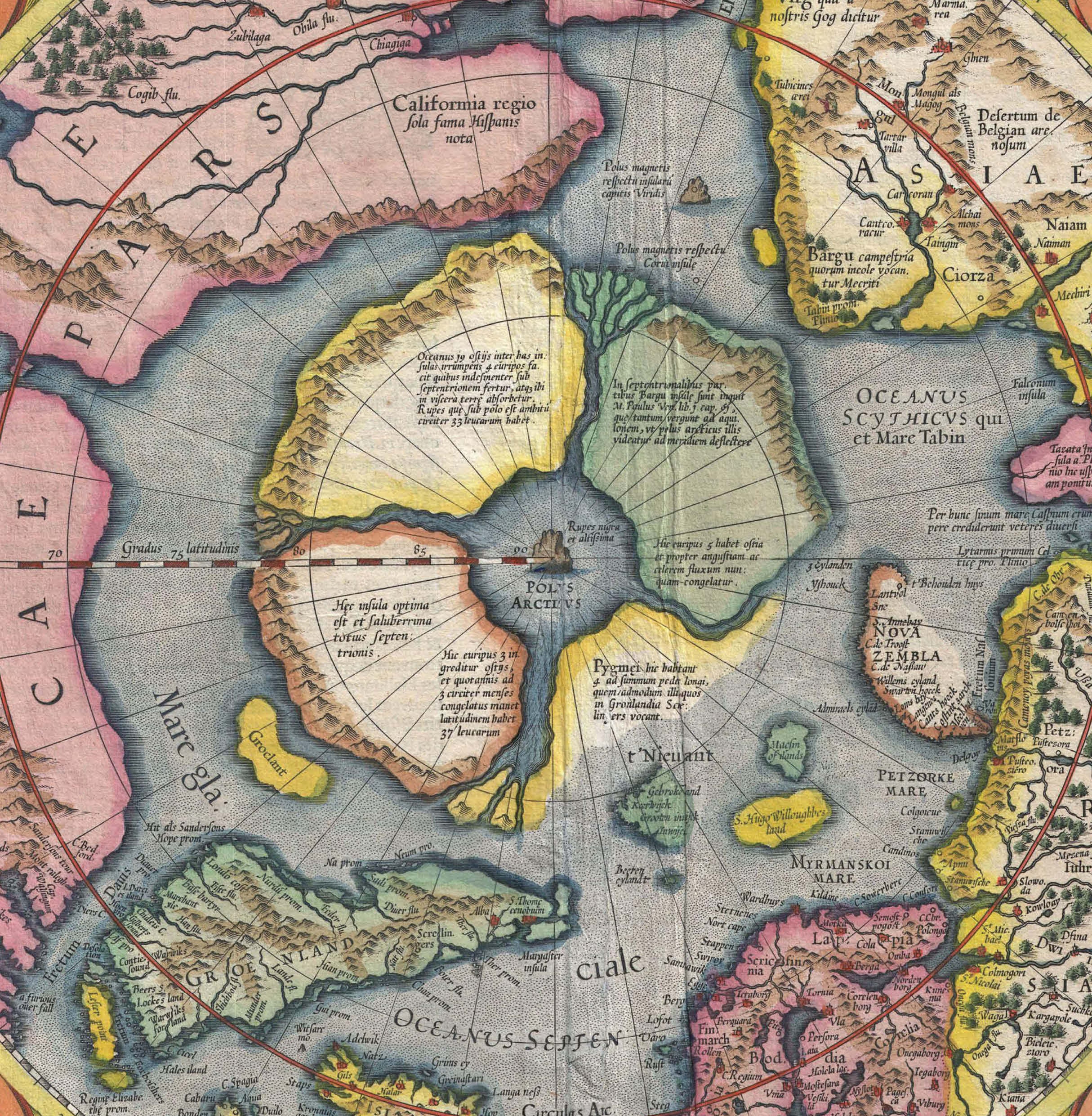 Map Mercator 1606 North Pole Arctic Septentrionalium Terrarum | Etsy