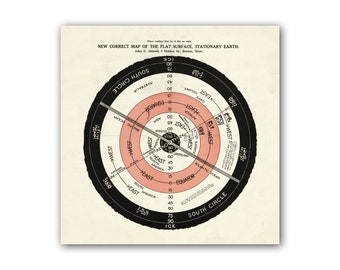 Abizaid 1920 Flat Earth Map: New Correct Map Of Flat Surface Stationary Earth by John G Abizaid