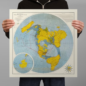 World Map for the Air Age - Rand McNally - Detailed Azimuthel Equidistant Map - 1942