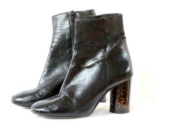 Ladies black leather shop ankle boots size 4
