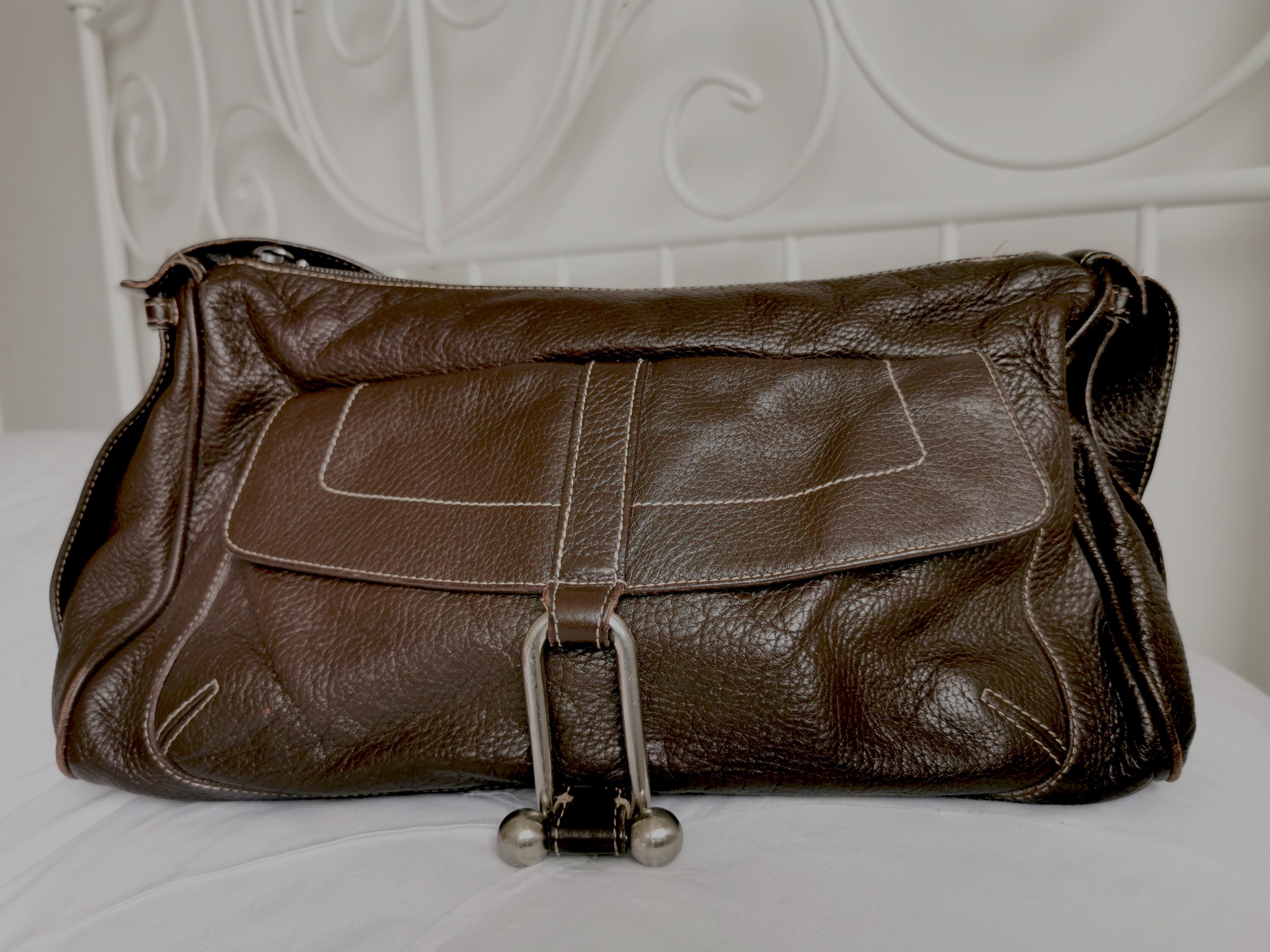 FURLA Vintage Shoulder bag Dark Brown Furla handbag | Etsy