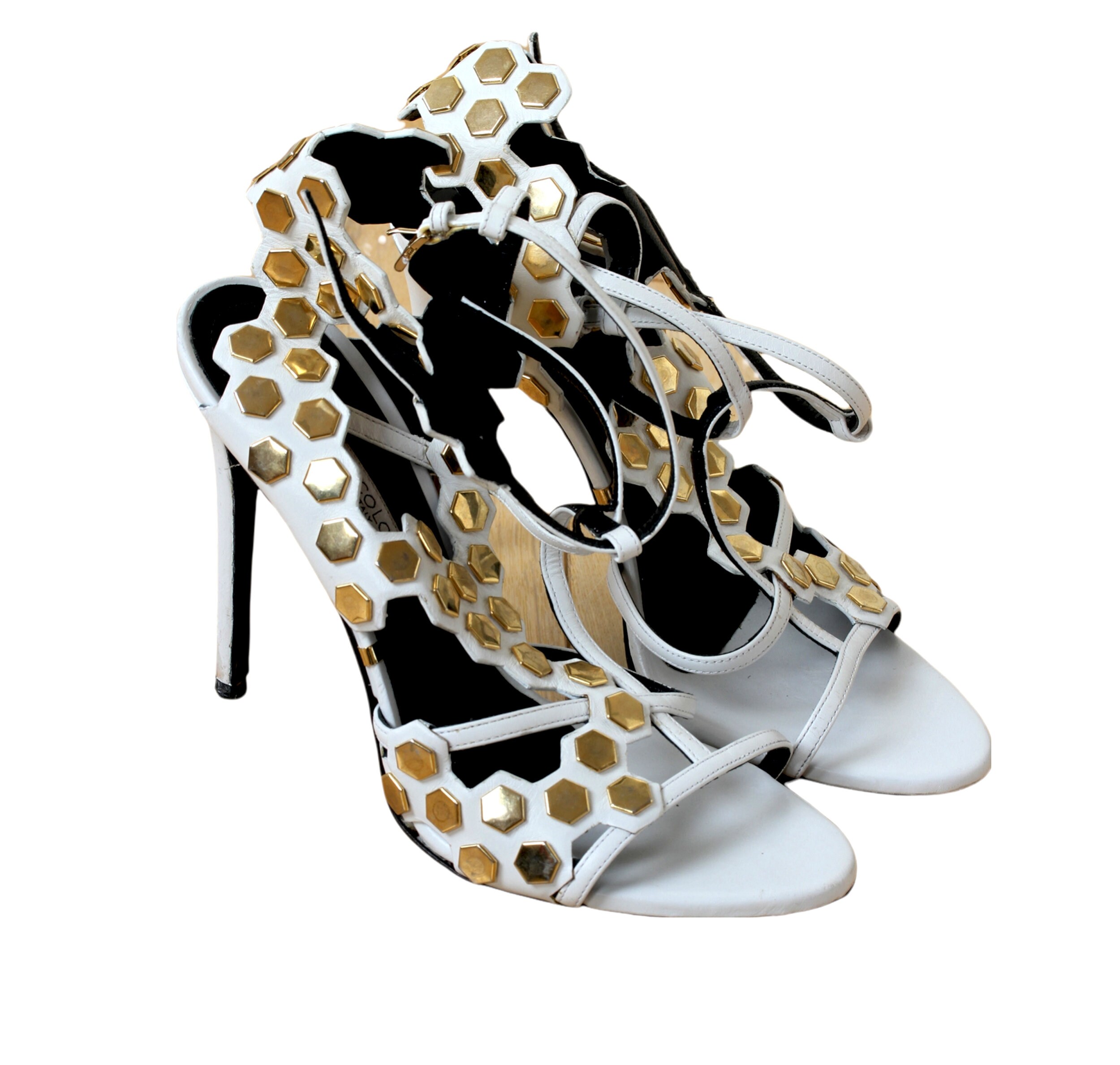 Gold gladiator deals sandals heels