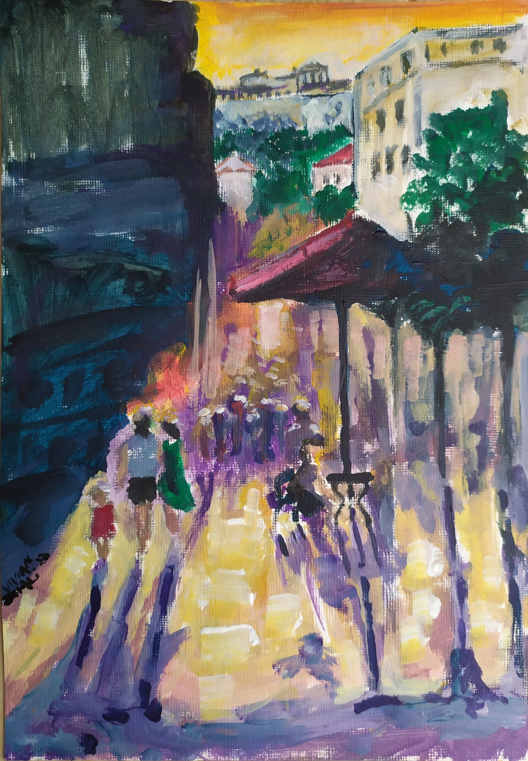 Downtown Athens Acropolis View Painting 2020 Acrylic By Etsy   Il 1080xN.2356729908 Mbo6 