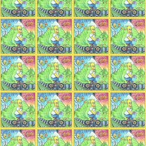 Blotter Art "Giro in bicicletta di Homer Simpson" 500 successi, niente droga, solo carta!!!