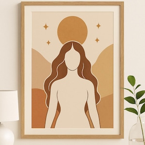 Goddess Wall Art Set of 2 | Digital Download | Boho Printable Posters | Divine Feminine Celestial Prints | Spiritual Meditation Decor