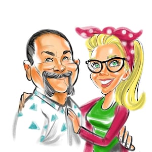 Caricature d'après photo | Cadeau pour amis | portrait de dessin animé