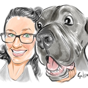 Family pet caricature from photo | gift ideas | caricatures sketch | pet cartoon |