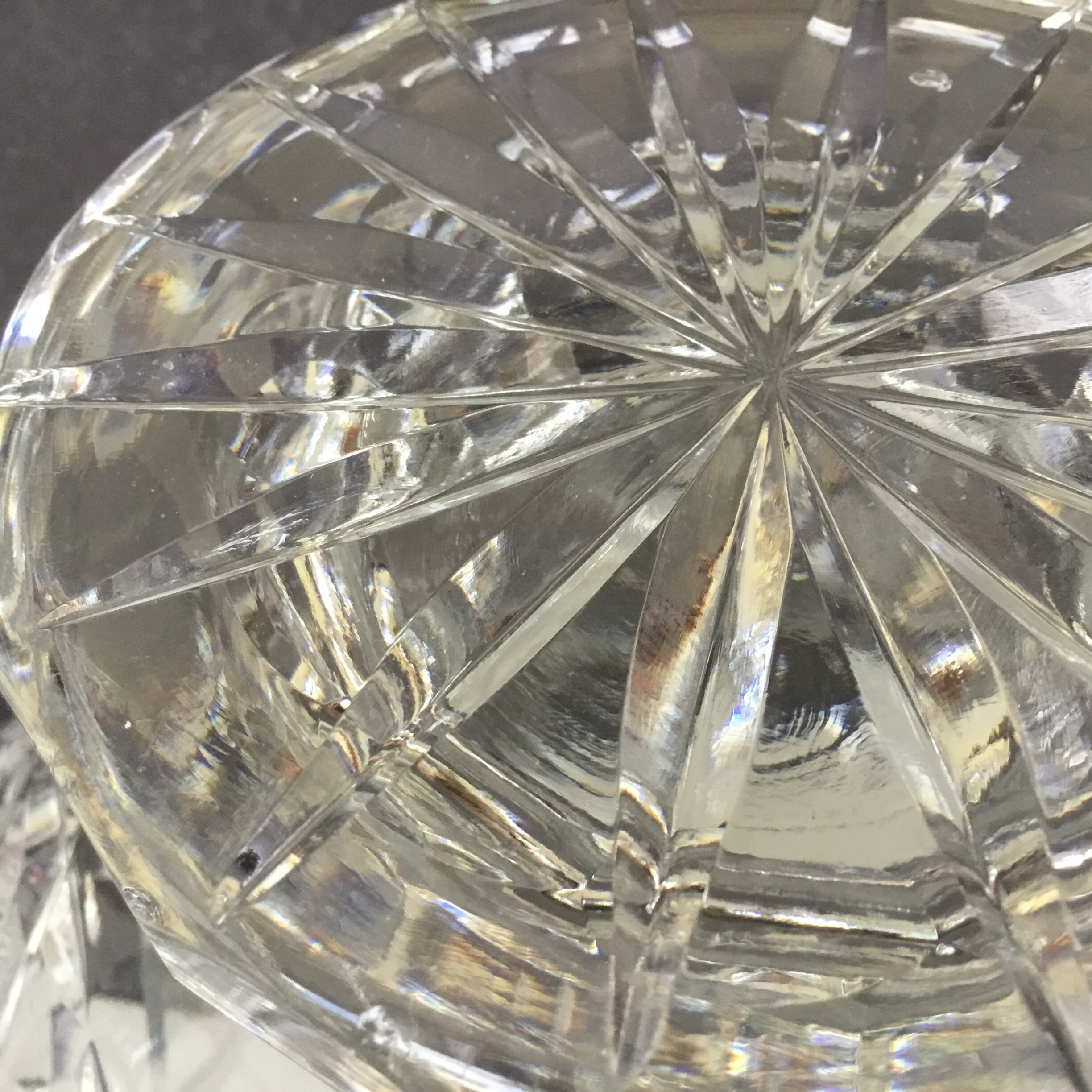MCM Large Centerpiece Crystal Bowl Vintage Brilliant Hand Cut Leaded ...