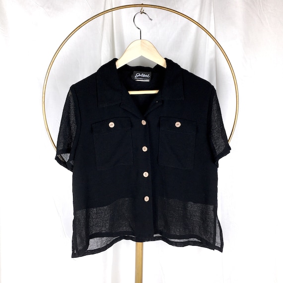 BOXY blouse MED / vintage blouse / vintage top / c