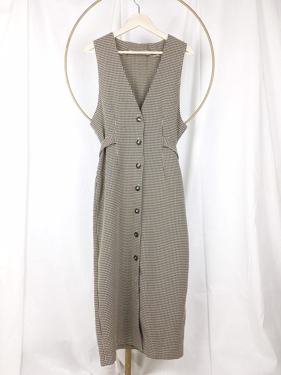 HOUNDSTOOTH midi MED / Midi dress / sleeveless dre