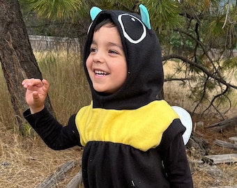 Bumble Bee Costume, Fleece, Toddler - Kid - Baby, Halloween Bee Outfit, Wasp Dress-Up, Cute Costume