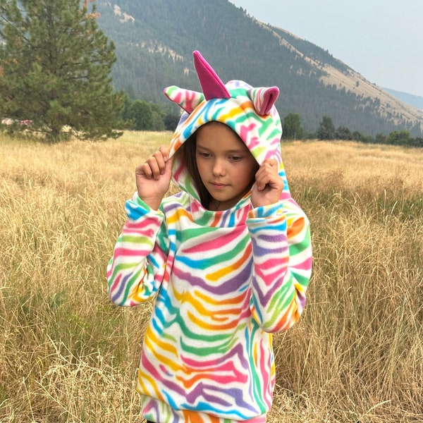 Magical Rainbow Zebra Unicorn Costume, Kids Dress-up Outfit, Halloween Costume, Birthday Party Costume, Magical Costume