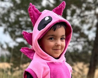 Adorable Axolotl Costume for Kids, Children's Fleece Cosplay, Animal Dress-up Outfit, Halloween Costume, Gift for Boys and Girls, Minecraft