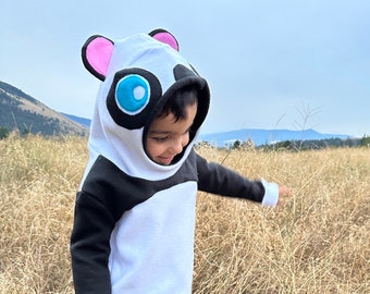 Costume de panda mignon pour enfants, sweat-shirt polaire pour tout-petits, déguisement d'animaux, cadeau pour bébé