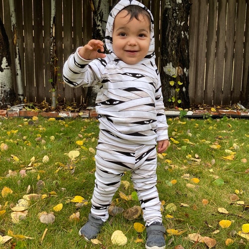 Mummy costume handmade sweatshirt warm kids Halloween costume cute