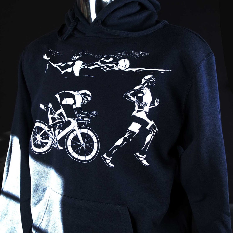 Hoodie hooded sweatshirt triathlon Ironman by Waveslide Etsy