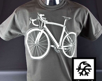 T-Shirt Rennrad Seite Mountainbike MTB Gravel Bike Illustration von Waveslide