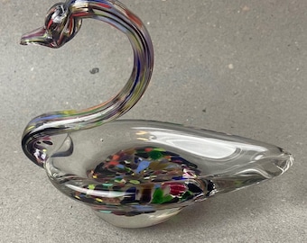 Murano: Seltene Schale, Aschenbecher, Schwan, Millefiori, um 1960/70