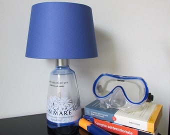 Handmade table lamp from Gin Mare bottle
