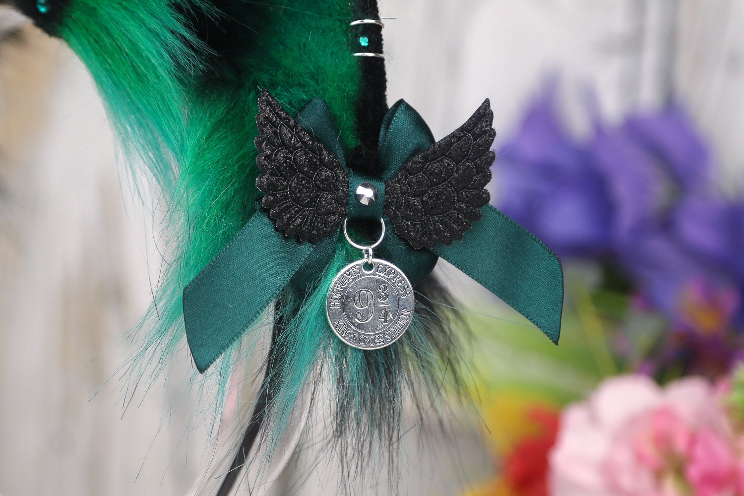 Green Wizard Cat Ears Handmade Faux Fur Kitten Cosplay Anime Etsy