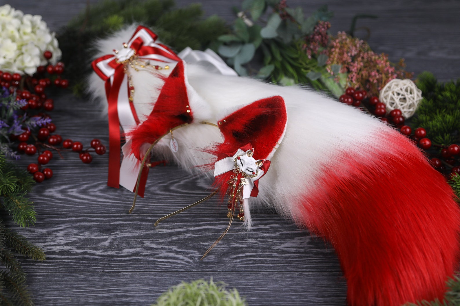 Inari Kitsune Ears and Tail Set MTO Etsy