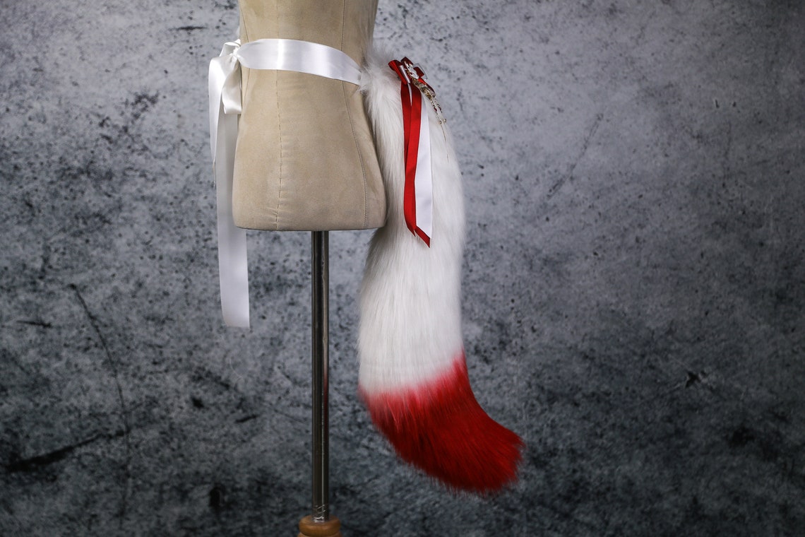 Inari Kitsune Ears and Tail Set Faux Fur Handmade Cosplay Etsy