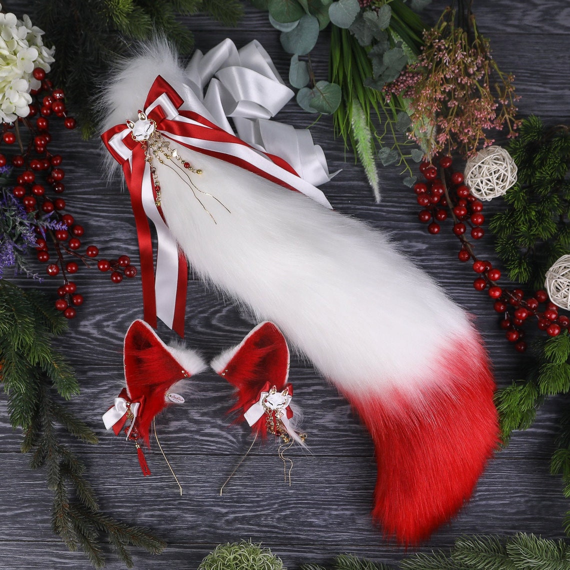 Inari Kitsune Ears and Tail Set MTO Etsy