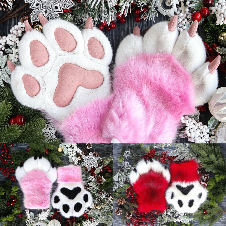 BYO Cat Paws Gloves Kitty Cosplay Faux Fur Fluffy Kitten Etsy