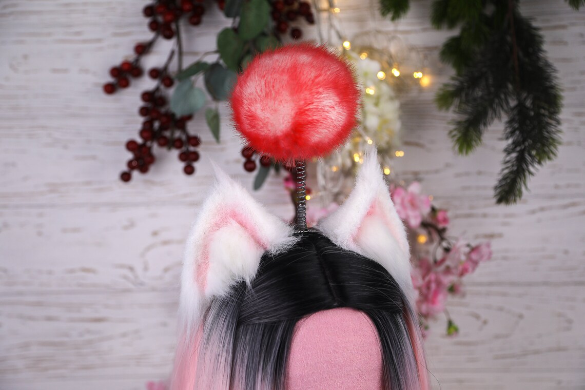 Moogle Cosplay Ears Faux Fur Handmade Cosplay Cat Ears Etsy