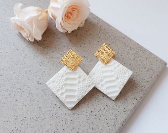 Porcelain earrings SKIN collection goldplated (LARGE)