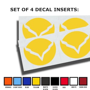 Center Cap Decal Stickers for Chevy Corvette C7 2014 2015 2016 2017 2018 2019